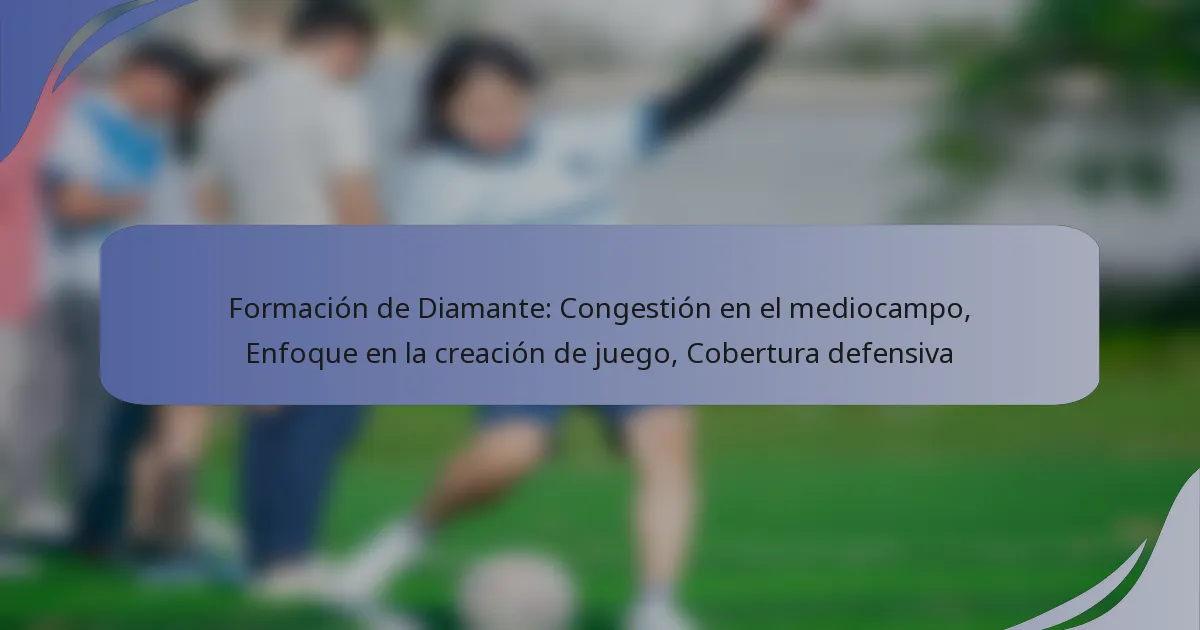 Formación de Diamante: Congestión en el mediocampo, Enfoque en la creación de juego, Cobertura defensiva