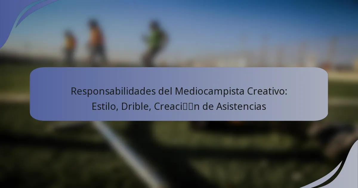 Responsabilidades del Mediocampista Creativo: Estilo, Drible, Creación de Asistencias